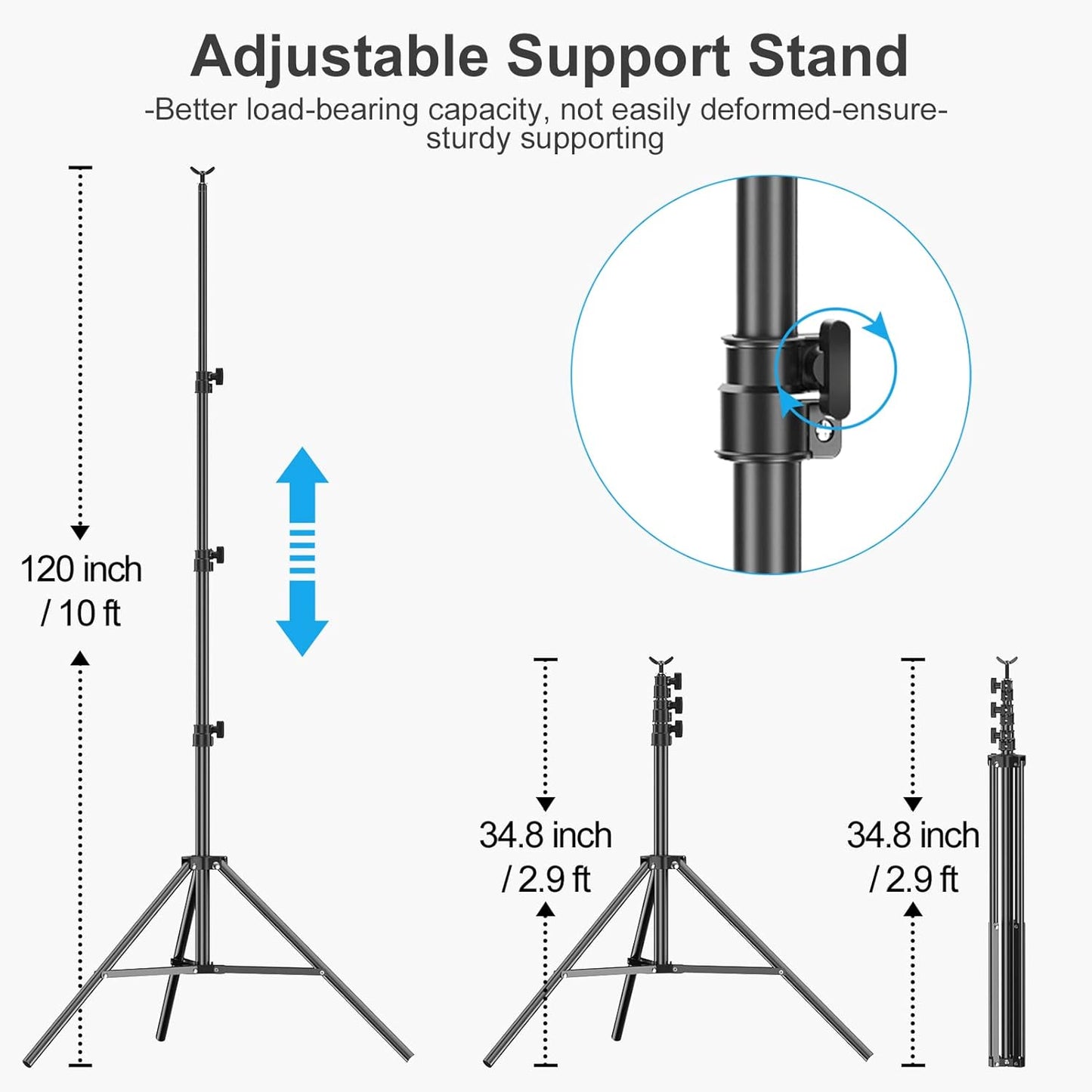 EMART Photo Backdrop Stand kit, 8.5 x 10 ft Back Drop Adjustable Frame for Photography, Photoshoot Banner Background Support Holder for Parties Dectoration