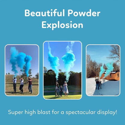 Gender Reveal Powder Smoke Bombs Cannon Poppers | 3 Pink & 3 Blue Poppers | Biodegradable | Alternative to Gender Reveal Smoke Bombs Extinguisher | Gender Reveal Party Decorations | TUR Party Supplies