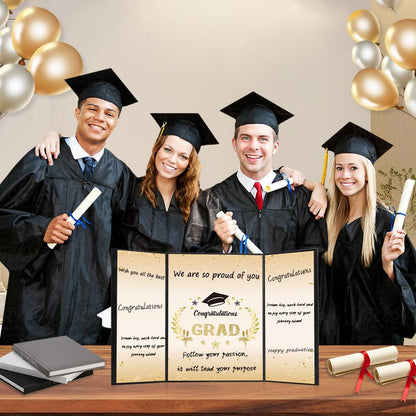 Graduation Guest Book Party Decorations-Blue Gold Graduation Guest Book Alternative Graduation Signature Congrats for 2026 College High School Graduation Party Decorations Unique Graduation Gifts