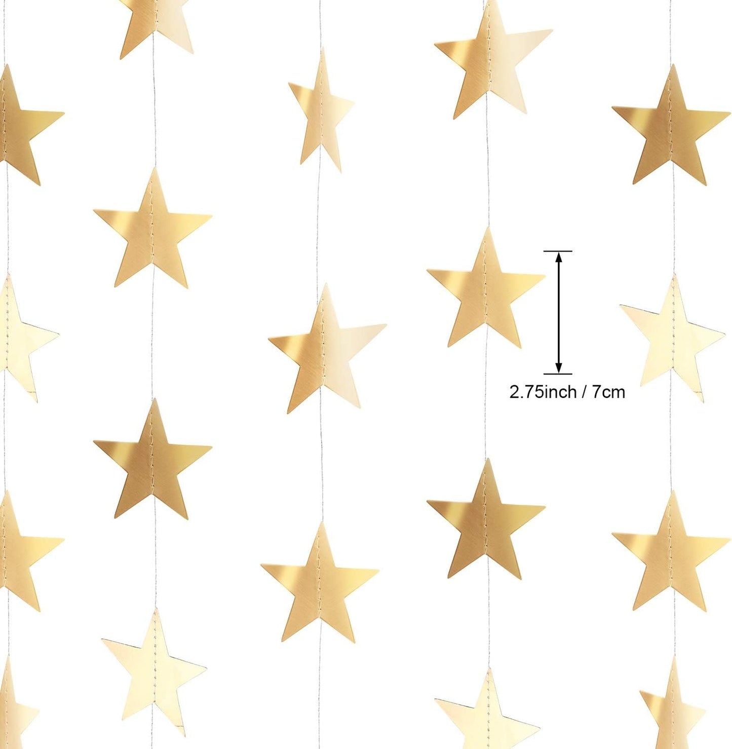Patelai Glitter Star Garland Banner 2026 Graduation Decor 130 Feet Star Hanging Banner Twinkle Backdrop for Party Birthday Classroom Wedding Supplies(Gold)