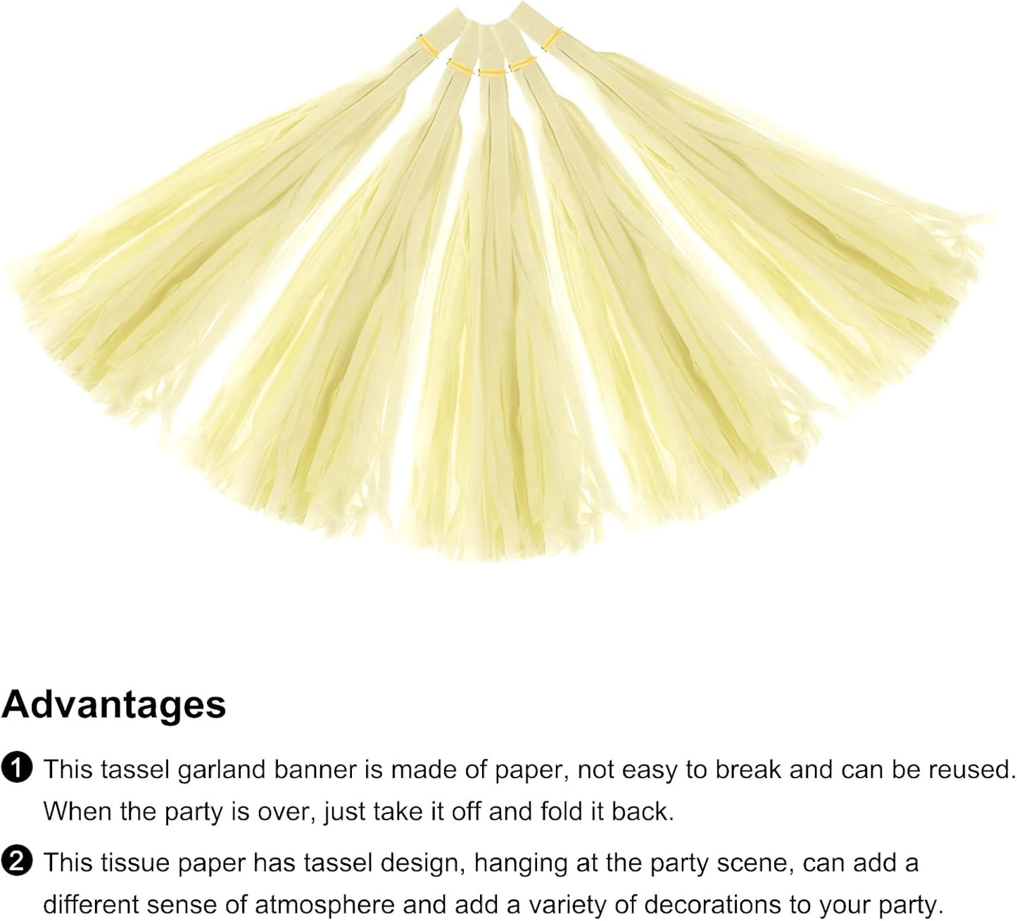 MECCANIXITY 15Pcs Light Blue Tassel Garland Banner with Rope Tissue Paper Tassels Party DIY Kits for Anniversary Wedding Birthday Party