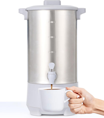 SYBO 6L Commercial Coffee Maker, Stainless Steel Coffee Urn With Cool-Touch Handles, Electric Coffee Pot Hot Beverage Dispenser, Quick-Brewing Coffee Urn, For Events,Party & Catering - 45 Cup