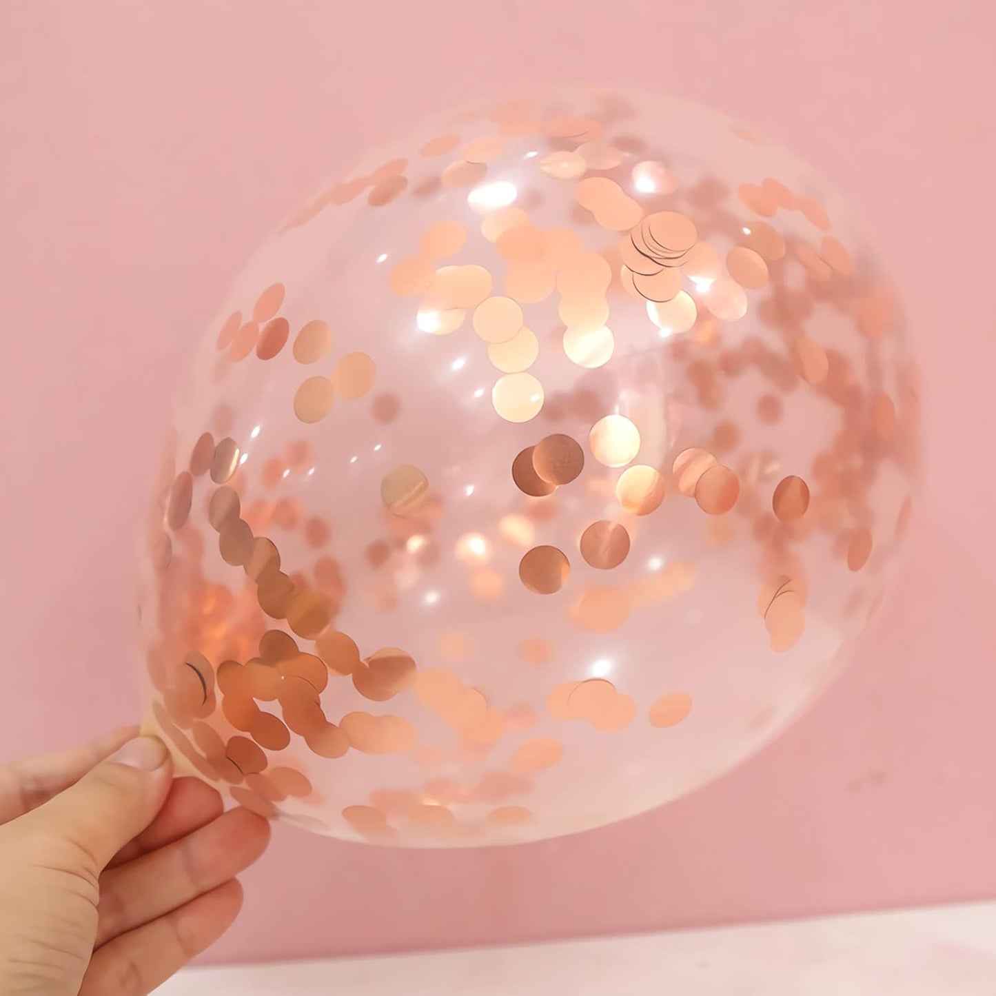 25 Pcs Rainbow Confetti Balloons, 12 Inch Thickened Clear Latex Balloon with Confetti Inside for Birthday Party Baby Shower Graduation Engagement Bridal Shower Decorations Supplies (Long Confetti)