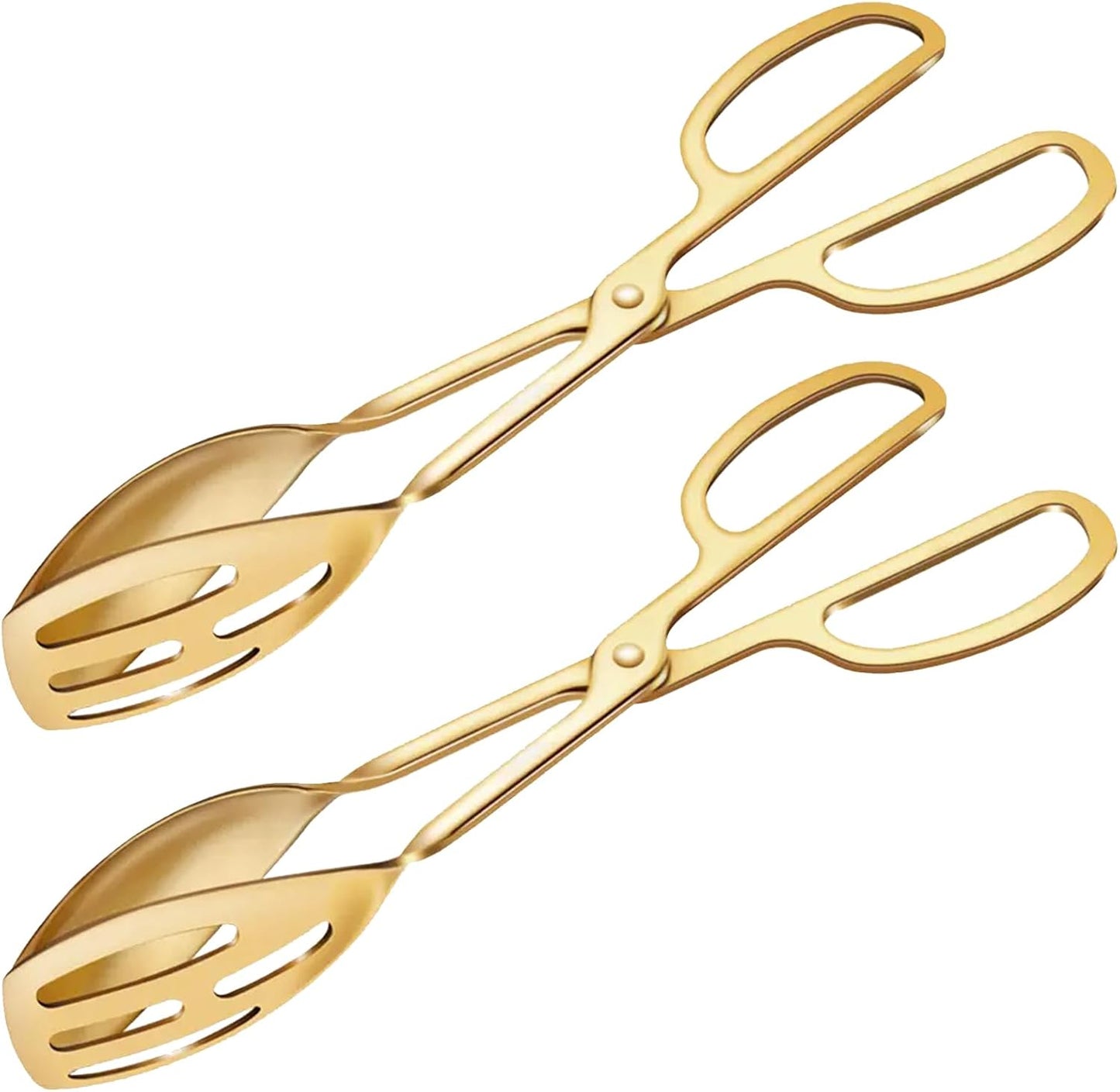 2 Pack Serving Tongs Buffet Tongs for Kitchen Cooking 10 Inch Stainless Steel Salad Tongs Serving Utensils for Wedding Party Catering (Silver)