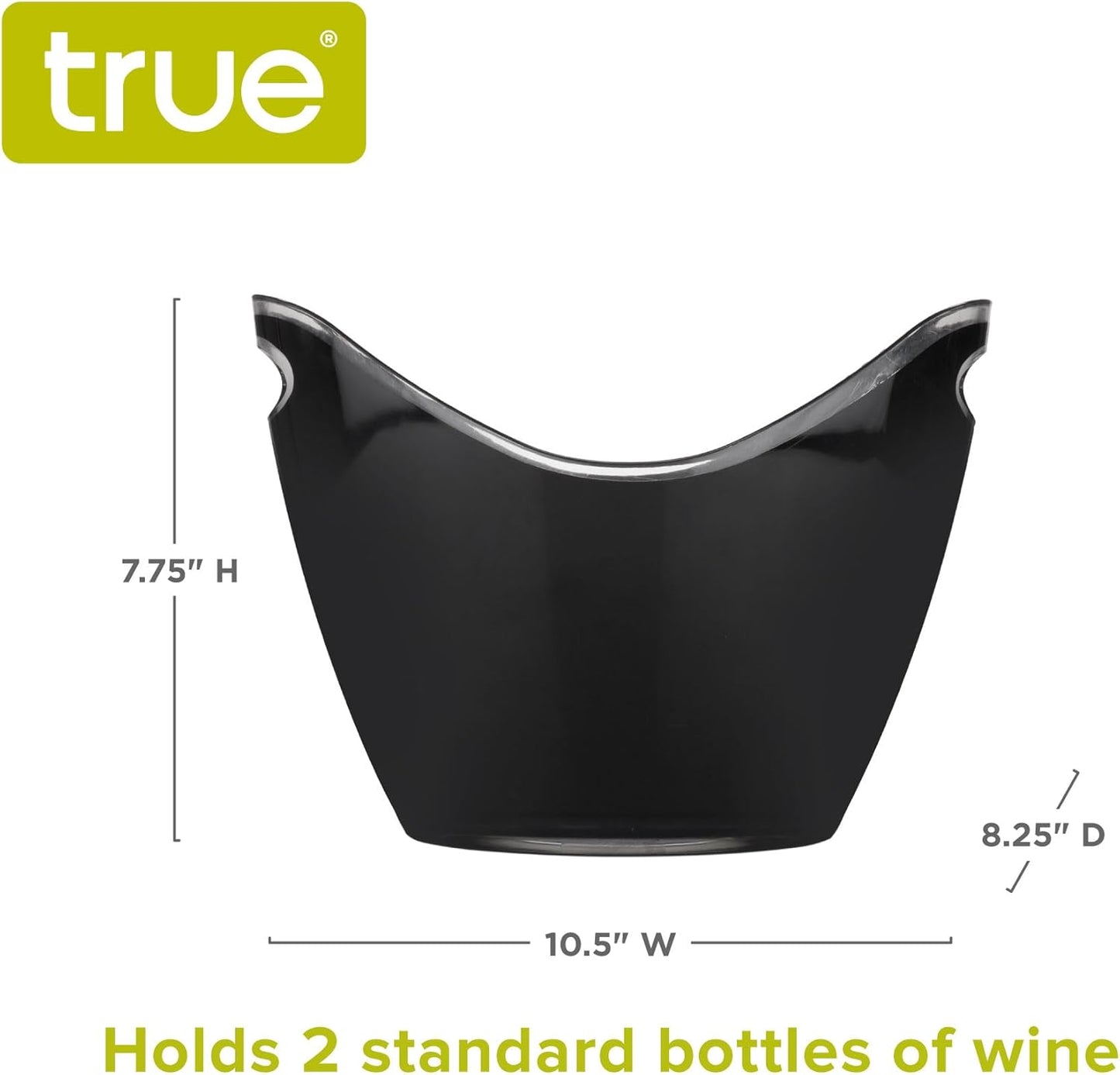 True Clear Acrylic Ice Bucket with Handles, 3-Liter Capacity, Durable Wine and Champagne Bucket, Perfect Ice Buckets for Parties, BBQs, Weddings, Picnics, Holidays, Outdoors, 8.75" x 8.25", Set of 1