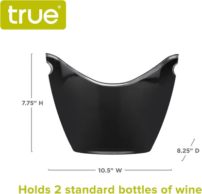 True Clear Acrylic Ice Bucket with Handles, 3-Liter Capacity, Durable Wine and Champagne Bucket, Perfect Ice Buckets for Parties, BBQs, Weddings, Picnics, Holidays, Outdoors, 8.75" x 8.25", Set of 1