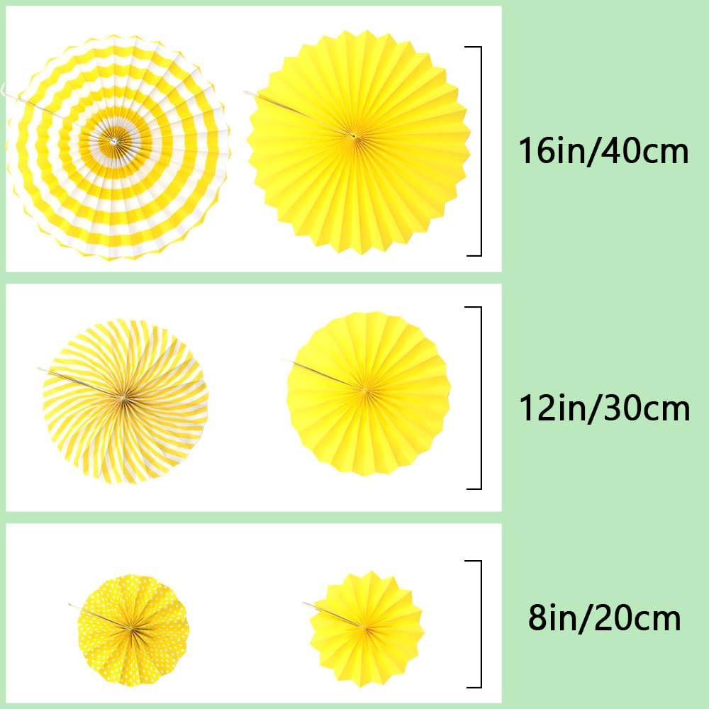 Hocansen 6PCS Paper Fan Garland Paper Fans Party Decorations 8/12/16in Hanging Papers Fans Set Round Papers Fans Pattern Garland for Birthday, Wedding (ZS/Pink)