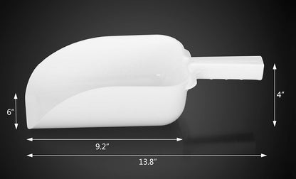New Star Foodservice Commercial Grade Polycarbonate Plastic Utility Ice Scoop, White, 64 oz