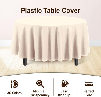 12-Pack Premium Plastic Tablecloth 54in. x 108in. Rectangle Table Cover - Dark Blue - Colors A