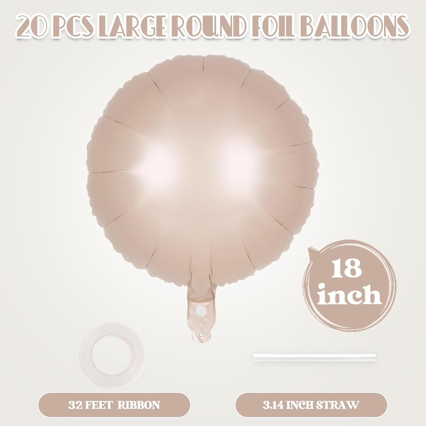 20 Pcs Black Round Shaped Balloons,18 Inch Round Foil Balloon,Giant Round Mylar Balloon Helium Balloons for Birthday Party Baby Shower Wedding Decorations (Black)