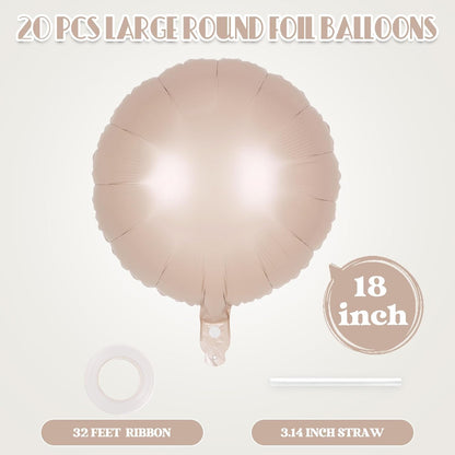 20 Pcs Black Round Shaped Balloons,18 Inch Round Foil Balloon,Giant Round Mylar Balloon Helium Balloons for Birthday Party Baby Shower Wedding Decorations (Black)