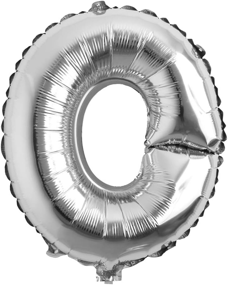 16" inch Single Silver Alphabet Letter number Balloons Aluminum Hanging Foil Film Balloon Wedding Birthday party decoration banner Air Mylar Balloons (16 inch Silver 0)