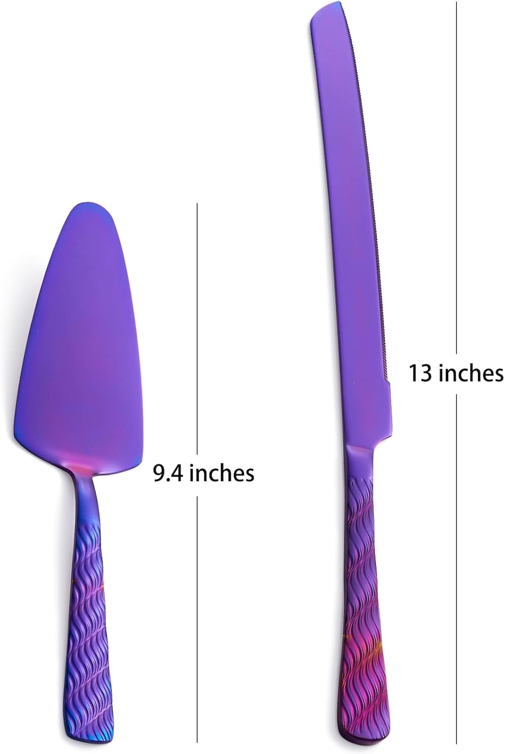 Rainbow Cake Cutting Set, Stainless Steel Cake Knife and Server, Cake Pie Cutter Set for Wedding, Birthday, Party