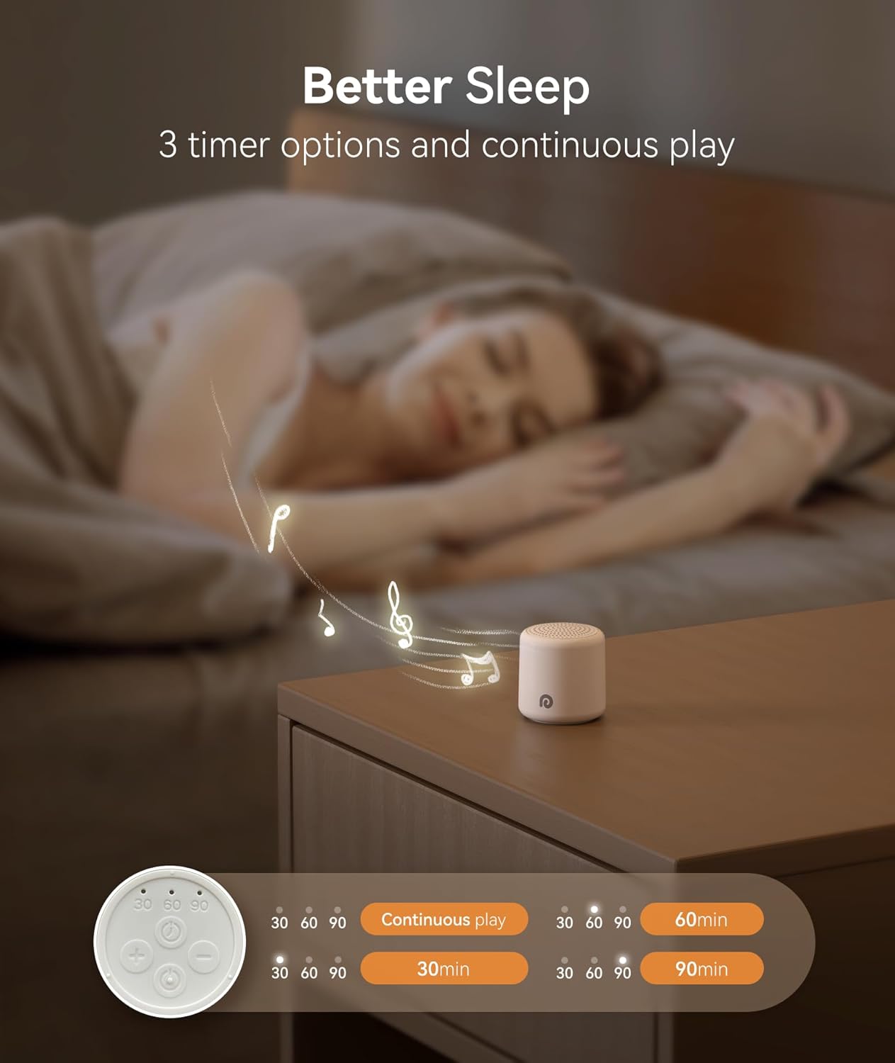 Dreamegg Portable Travel White Noise Machine for Sleep, Features Powerful Battery, Egg-Sized, 16 Nature Sounds, Timer, for Baby Adults Office Privacy Home Gift, Cream