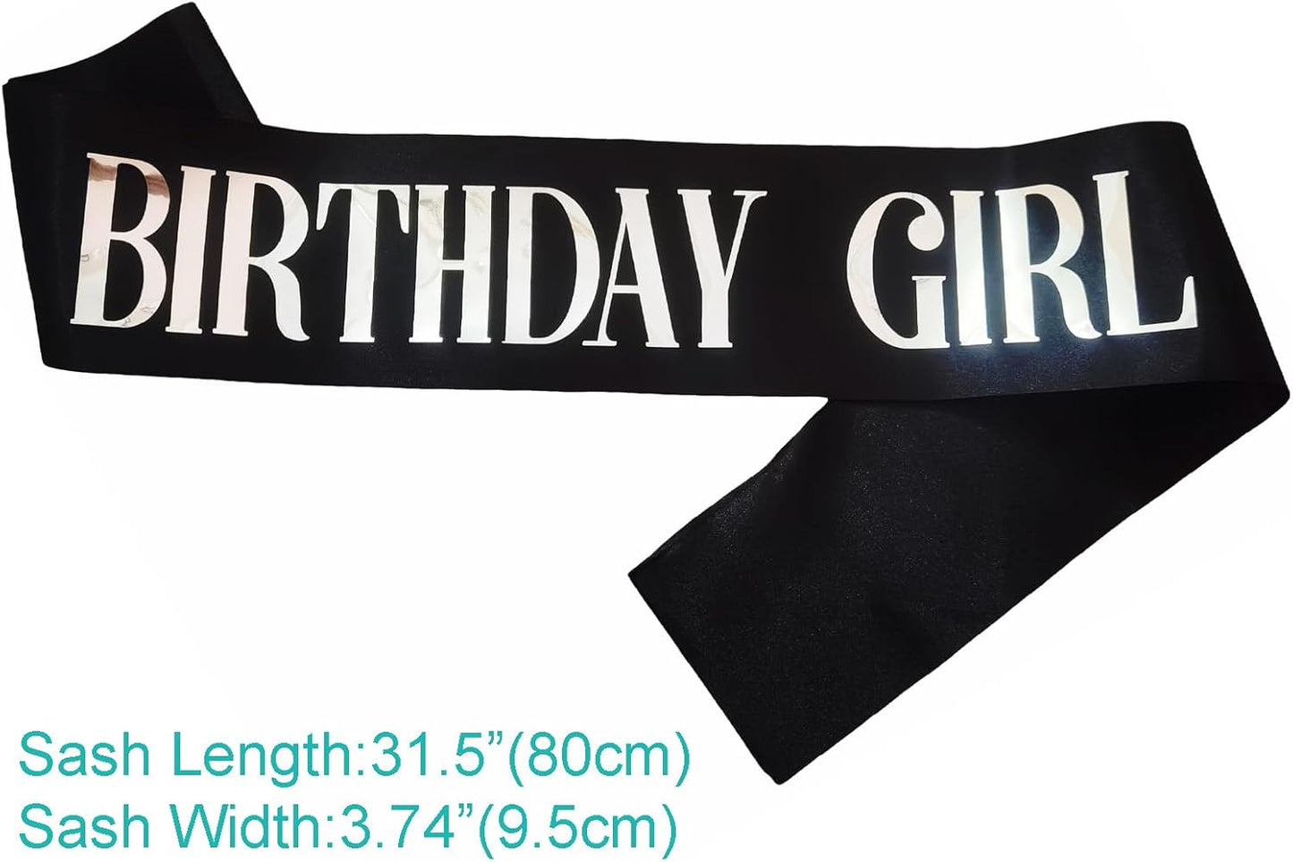 Birthday Girl Sash, Pink Foil White Birthday Sash for Girl Sweet 16th 18th 20th 21st 30th Fun Birthday Party Gifts Favors Decorations
