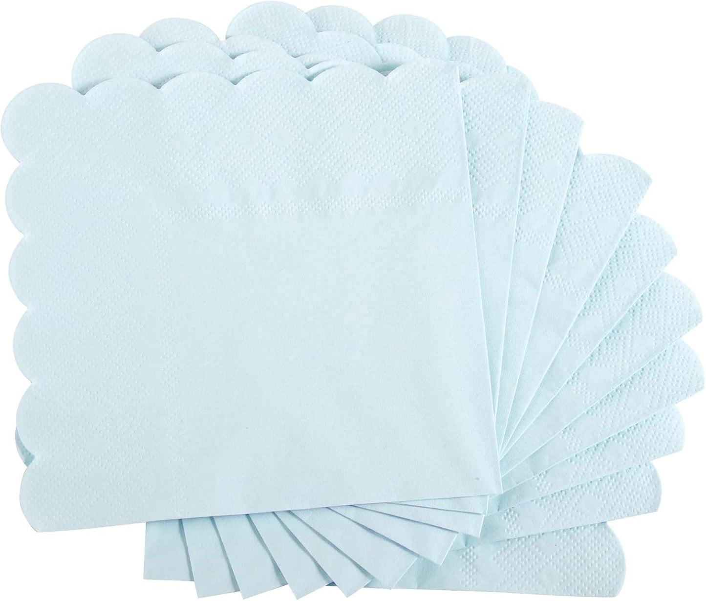 100 Pcs Cocktail Napkins, 2-Ply 5 x 5 Inches Disposable Scalloped Napkins, Thick Premium Dessert Napkins for Party, Wedding, Dinner, Birthday, Anniversary, Festival (Sage Green)
