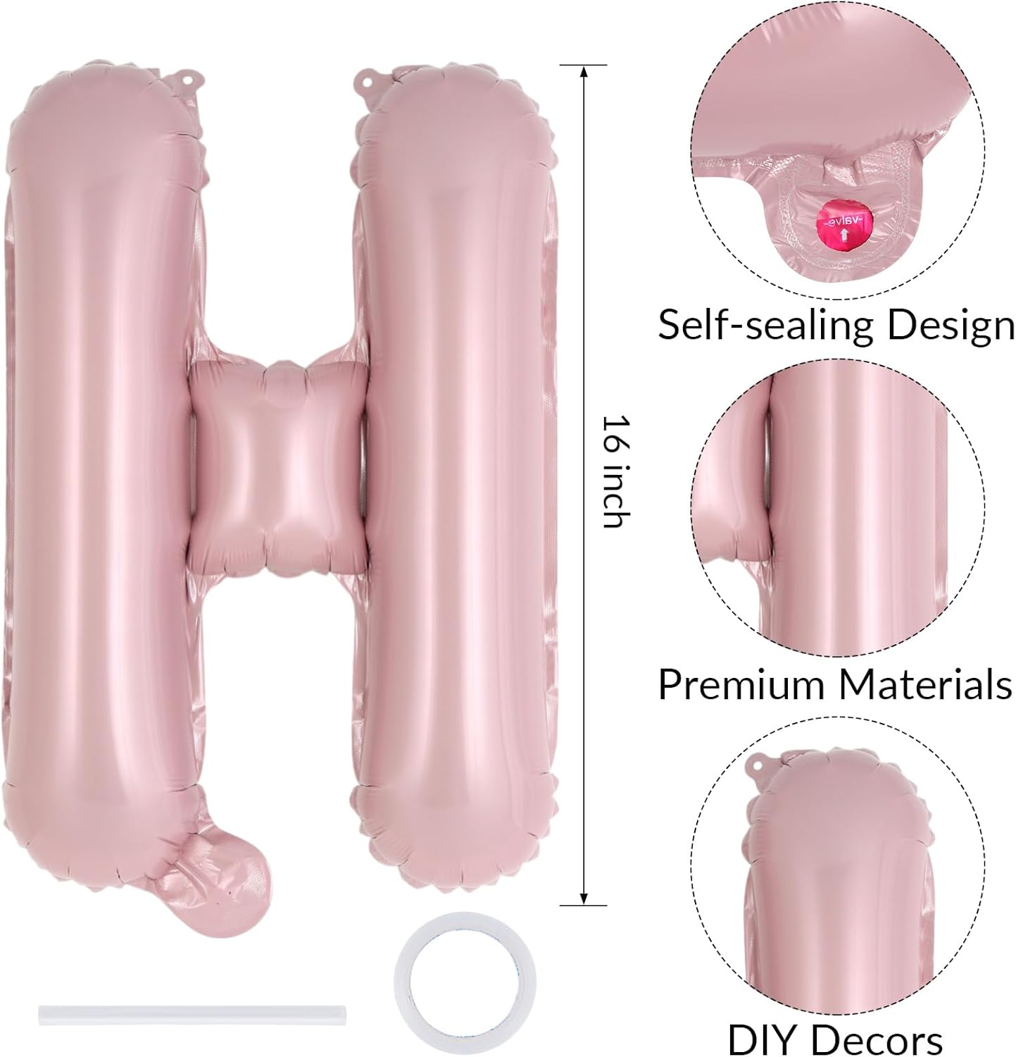 Happy Birthday Balloons Banner, Foil Balloon Personalized Name Letters Balloons Sign Birthday Party Decorations for Women Men Boys Girls Cream