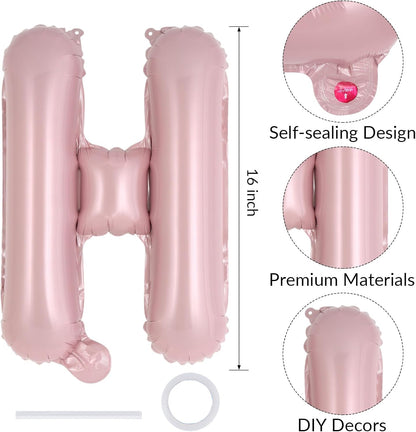 Happy Birthday Balloons Banner, Foil Balloon Personalized Name Letters Balloons Sign Birthday Party Decorations for Women Men Boys Girls Cream