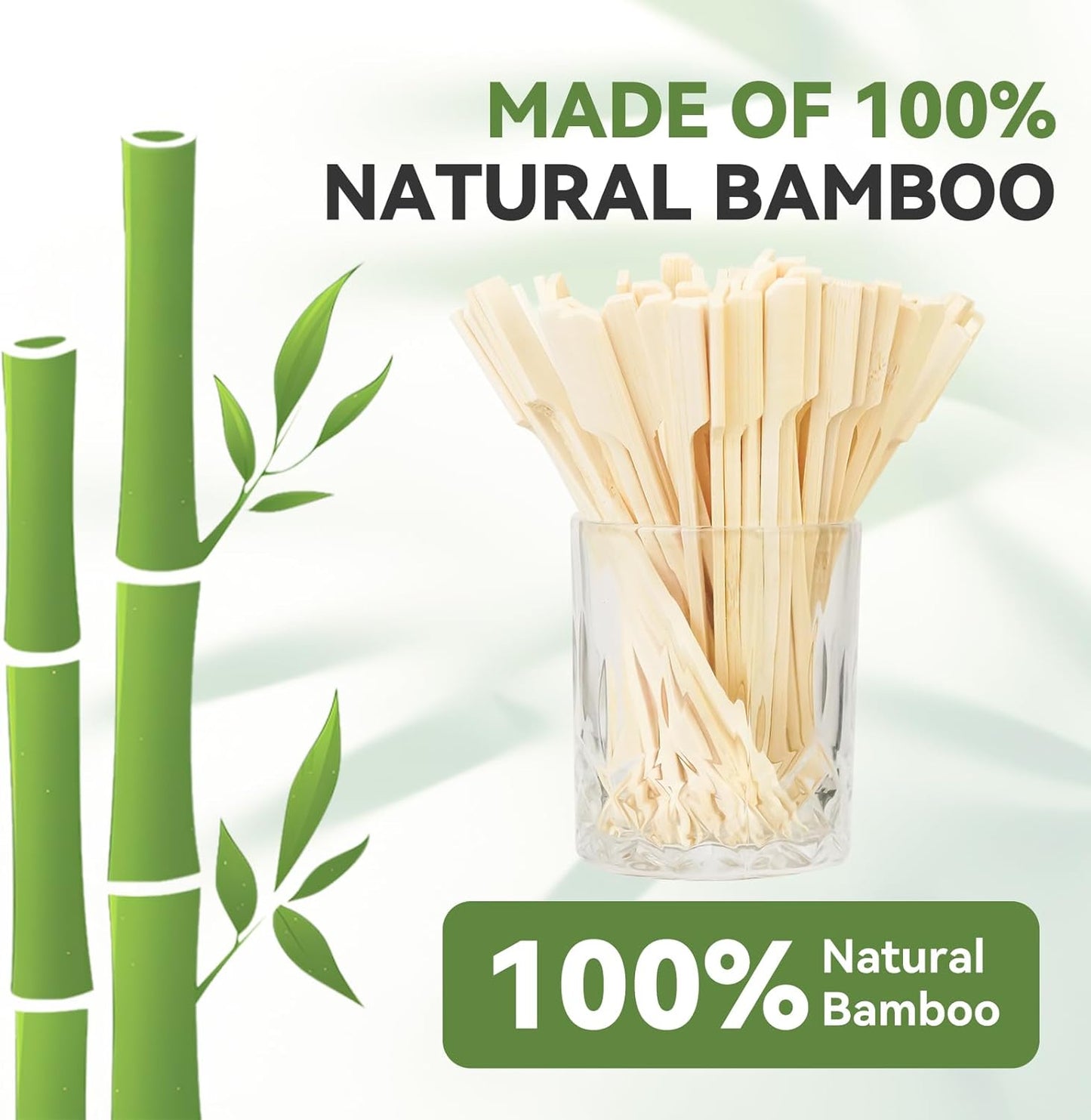 100PCS Cocktail Picks, Fancy Toothpicks for Appetizers, Decorative Skewers for Appetizers Drinks Party Fruit, 4.7 Inch Long Wooden Bamboo Gold Ball Food Sticks Charcuterie Boards Accessories