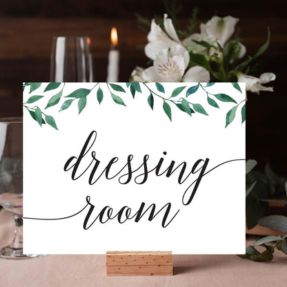 Andaz Press Wedding Party Signs, Natural Greenery Green Leaves, 8.5x11-inch, Bridal Shower Scavenger Hunt, 1-Pack - Colors D