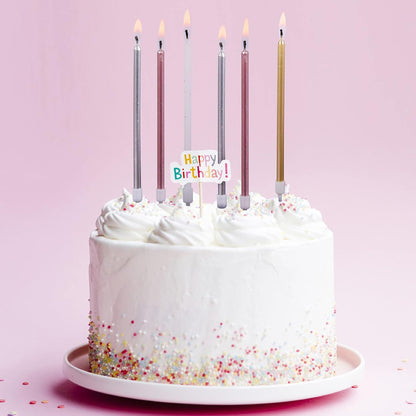 PHD CAKE Champagne Gold Long Thin Metallic Birthday Candles, Cake Candles, Birthday Parties, Wedding Decorations, Party Candles