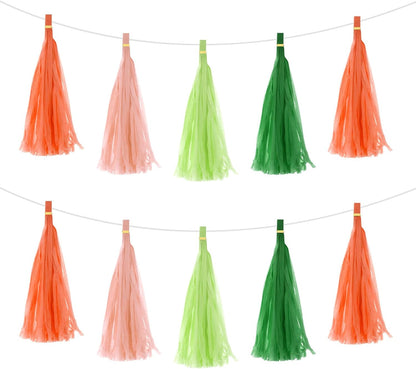 MECCANIXITY 20Pcs Light Blue Tassel Garland Banner with Rope Tissue Paper Tassels Party DIY Kits for Anniversary Wedding Birthday Party