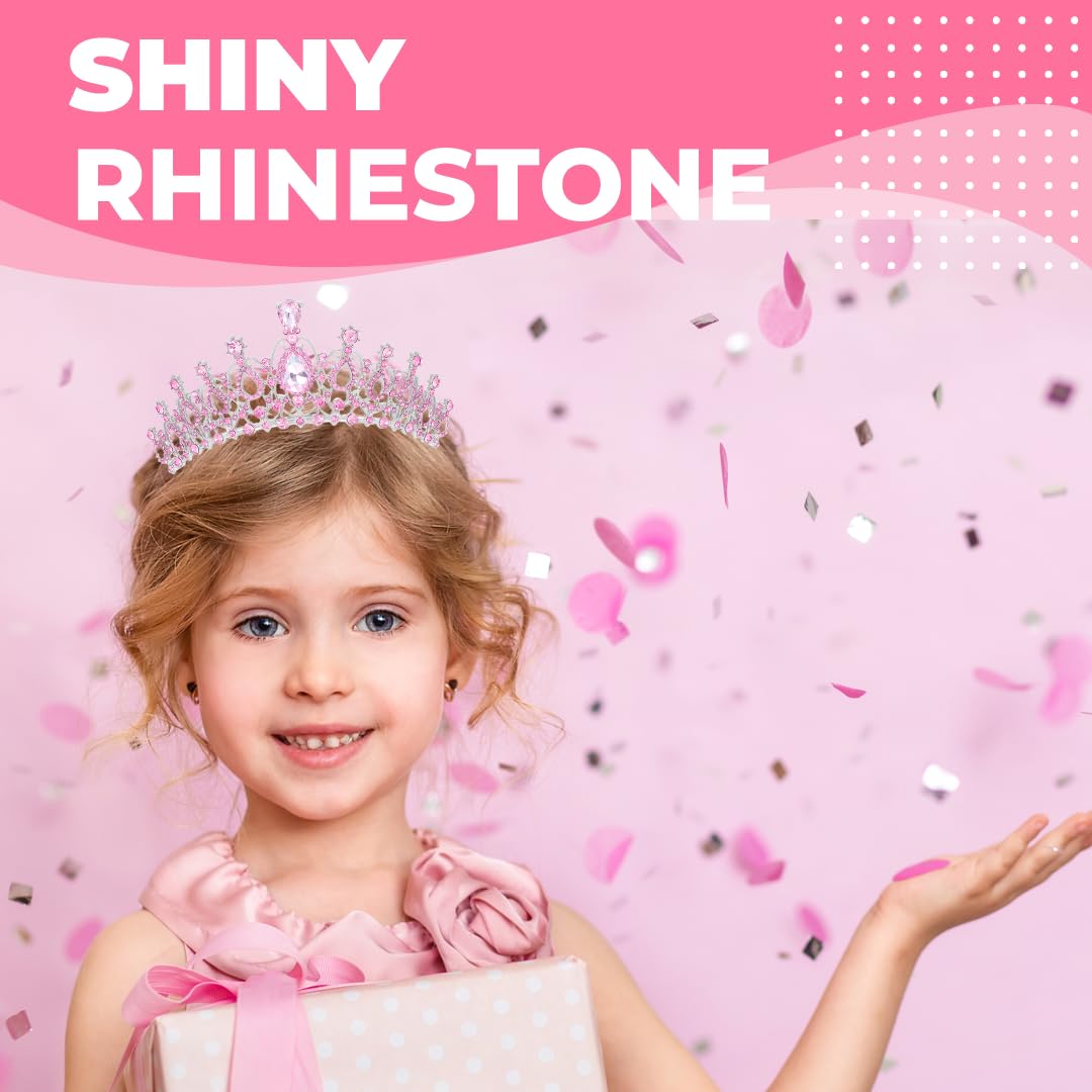 Birthday Tiara Crown with Sash for Women, Headband Hair Accessories for Wedding Party Costume