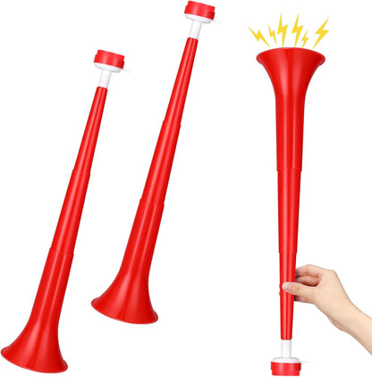 2 Pcs Stadium Horn for Adult, 21 Inch Vuvuzela Plastic Collapsible Cheering Trumpets for Sporting Events Football Carnival Party (Blue)