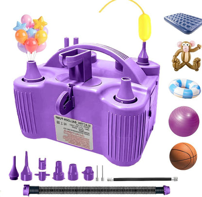 4-in-1 Electric Balloon Pump for All Balloons, Inflatables, and Sports Balls, Portable High Power Triple Inflating Ports for Latex Foil 260q Mylar Balloon