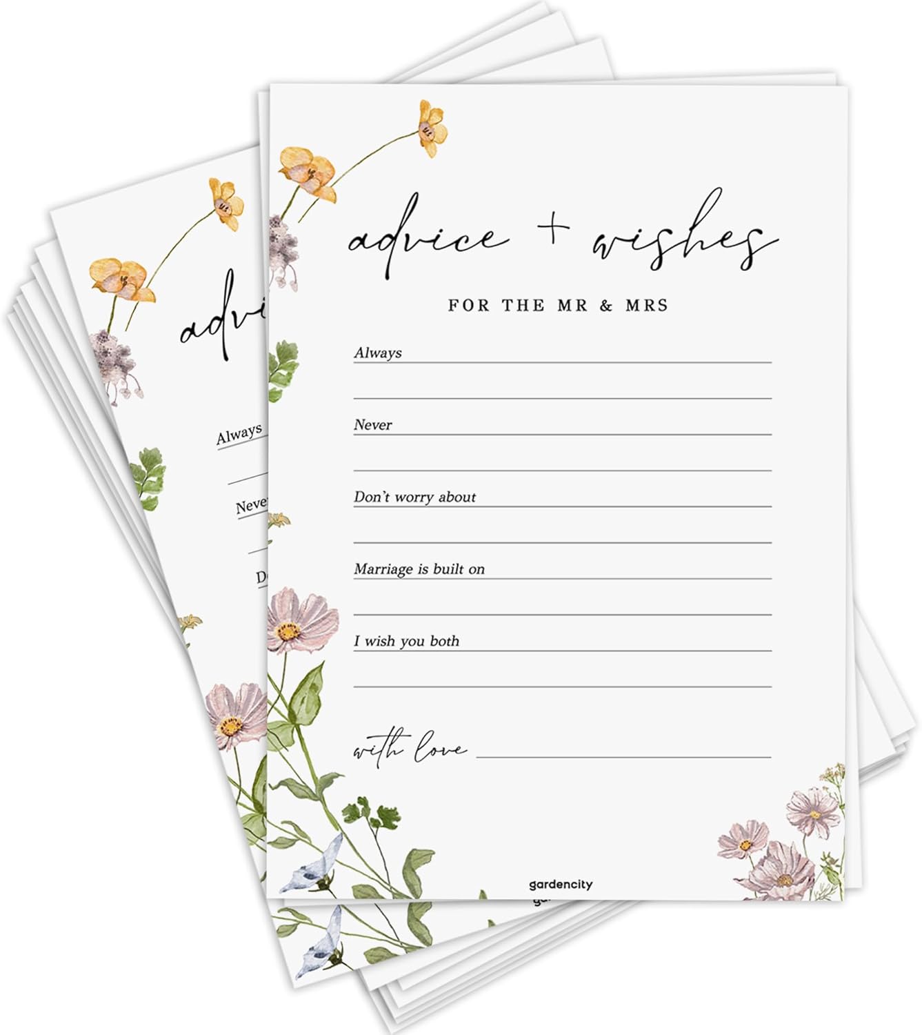 GardenCity Find The Guest Bingo Game Cards, Bridal Shower Games, Baby Shower Bingo, Wedding Game, 50 Cards - Wildflower