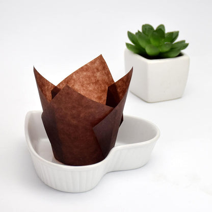 200pcs Tulip Cupcake Liners, Standard Greaseproof Paper Baking Cups Muffin Liners Holders Perfect for Bridal Showers, Baby Showers, Birthday Parties, Banquets, and Catering Events (Natural)