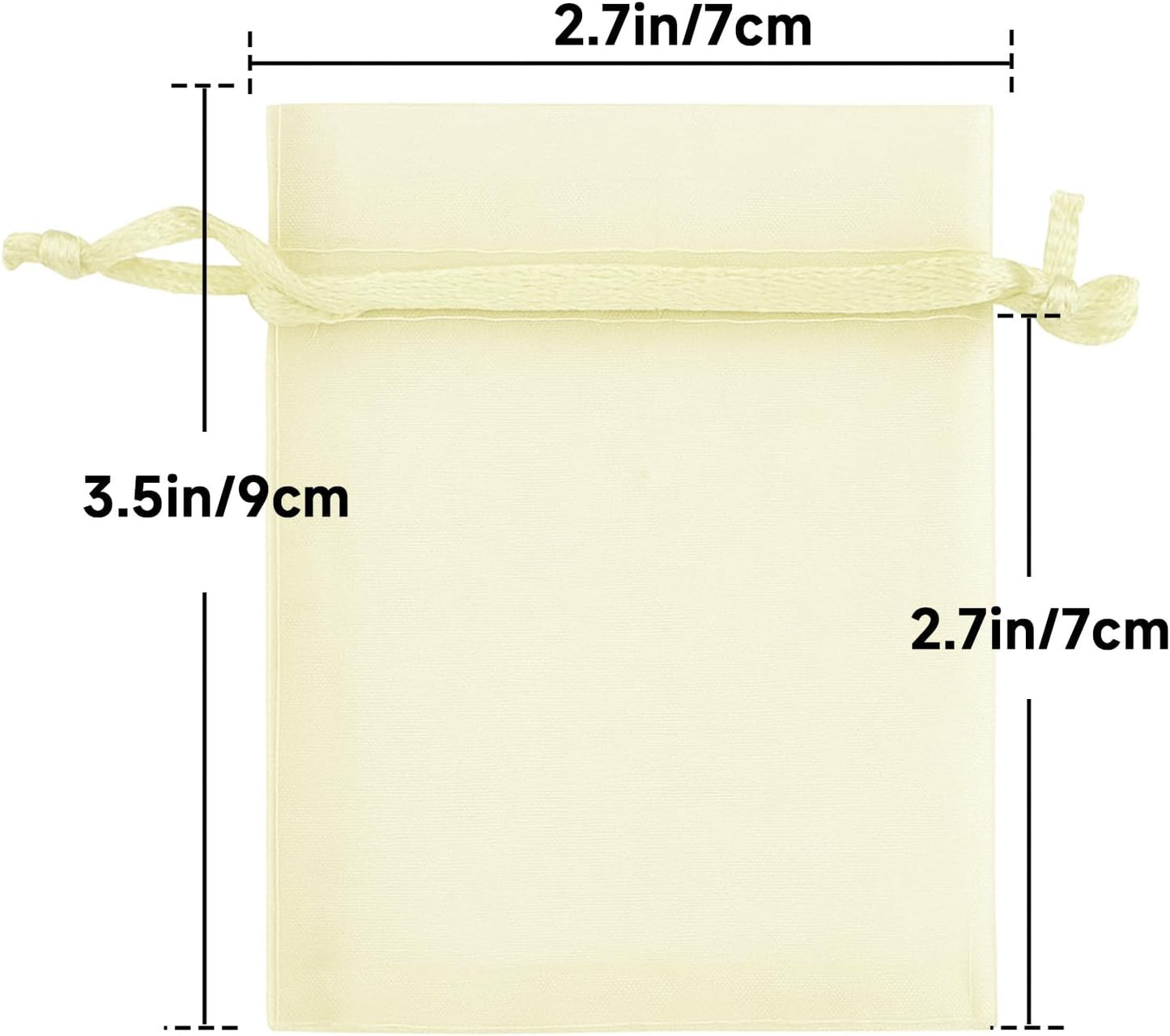 joycraft 50Pcs Organza Bags, 2x3 inch Gift Favor Bags, White Wedding Favor Bags, Jewelry Pouches with Drawstring, Mesh Bags Drawstring for Jewelry, Festival, Makeup, Candy, Desserts