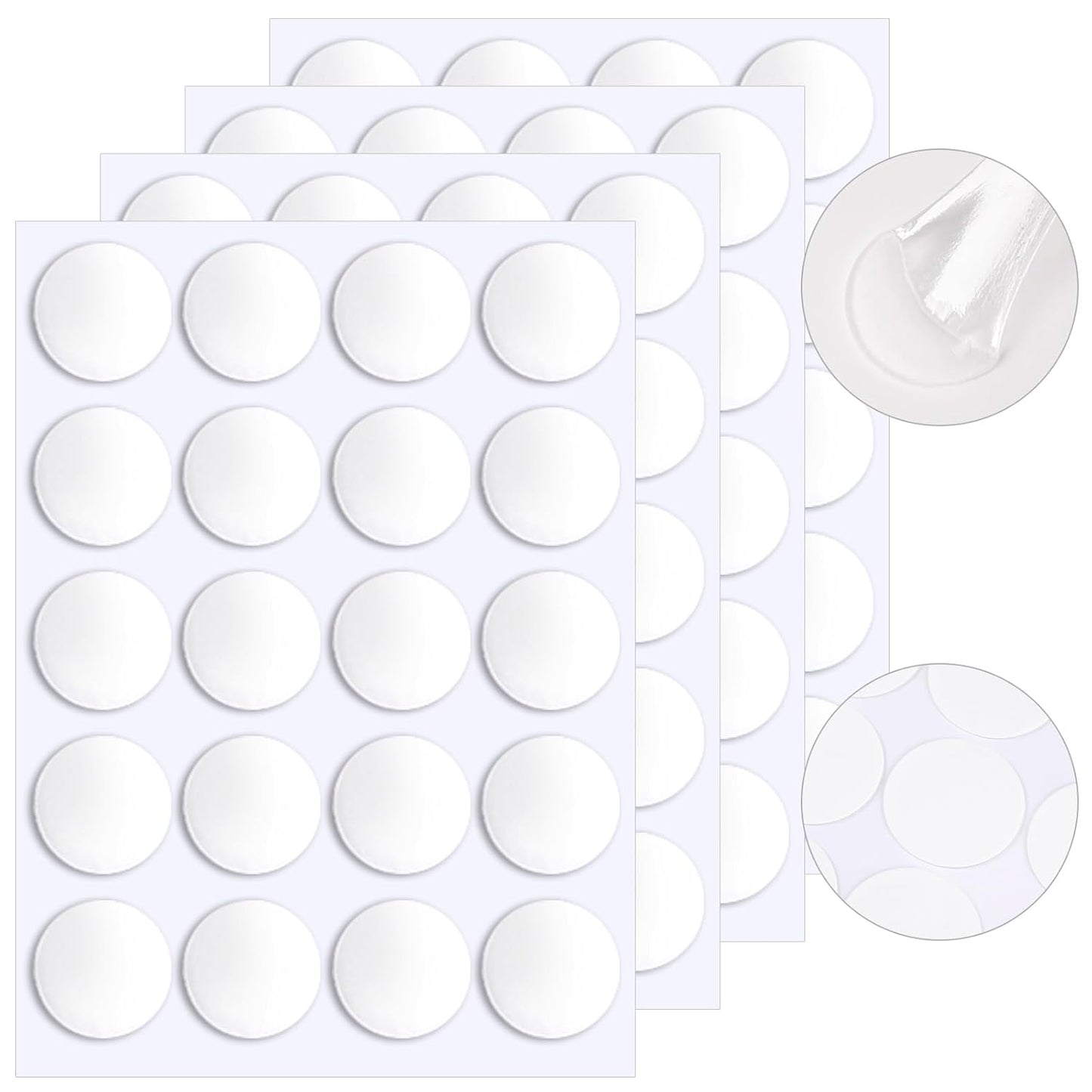 JANYUN 140 Pieces Adhesive Dots,Removable Round Putty Clear Tack No Trace Small Tape Stickers for Wall Hanging Festival Poster Office Party Decoration Picture Crafts