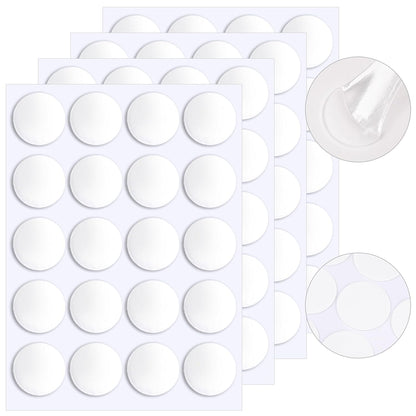 JANYUN 140 Pieces Adhesive Dots,Removable Round Putty Clear Tack No Trace Small Tape Stickers for Wall Hanging Festival Poster Office Party Decoration Picture Crafts