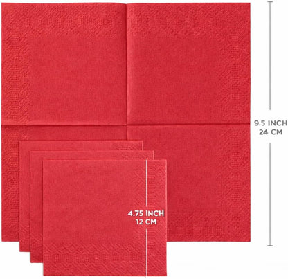 Black Beverage Napkins (300 Count) 2-Ply Disposable Cocktail Napkins for Bar, Weddings, Parties, Events, Premium Quality and EU Made