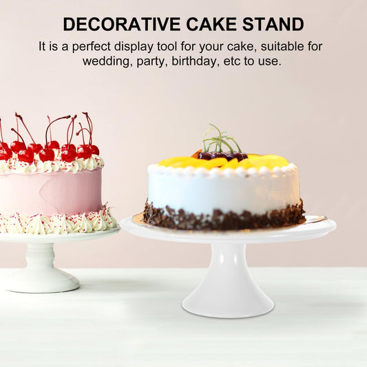 8.8 inch White Ceramic Cake Stand, Round Dessert Display Platter, Pedestal Serving Holder for Birthday Party Wedding Cupcake Pastry