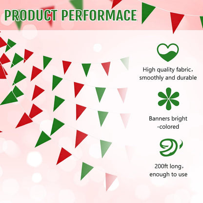 Tatuo 200 Feet Solid Pennant Banners Flags String Triangle Hanging DIY Bunting Flags Party Decorations for Grand Opening Party Banners for Kids Birthday, Shops (White)
