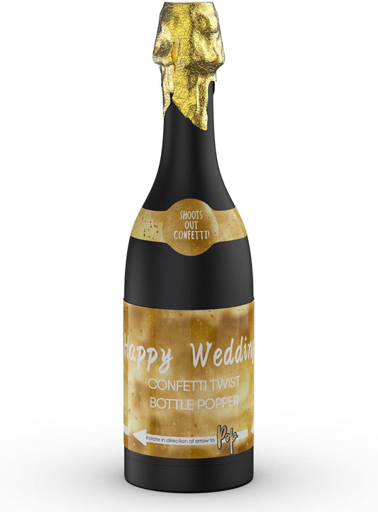 POPUPARTY Champagne Bottle Party gold confetti Popper - 15.3'' (2 Pcs.) - for Birthday,Graduation, Celebration, Wedding, New Year, Party Decoration