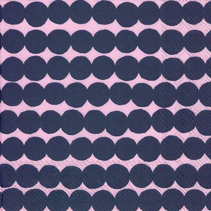 IHR Ideal Home Range Cocktail Napkins Marimekko Disposable 3-Ply Paper Party Napkin Pack, 5" x 5", Orkanen Linen/Blue, 20-Count