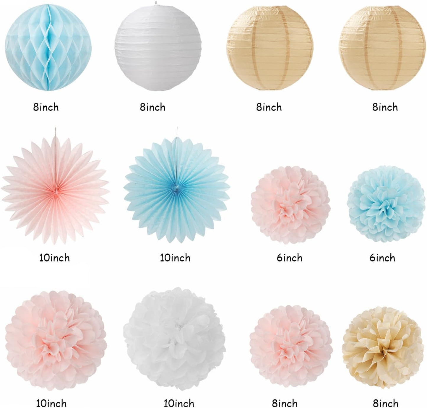 2026 Blue Class-Congratulations Prom Graduation Party-Decorations - 22pcs High School College Grad Supplies Decor,Royal Navy White Silver Tissue Pom Poms Streamers, Paper Flowers Lanterns Hugmoon