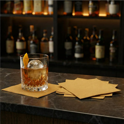 AH AMERICAN HOMESTEAD Cocktail Napkins-Disposable Beverage/Bar Napkins-White Linen-Like Square Napkins-Eco-Friendly & Compostable-Everyday Use, Party or Wedding 4.75inch x 4.75inch (100 Count, White)