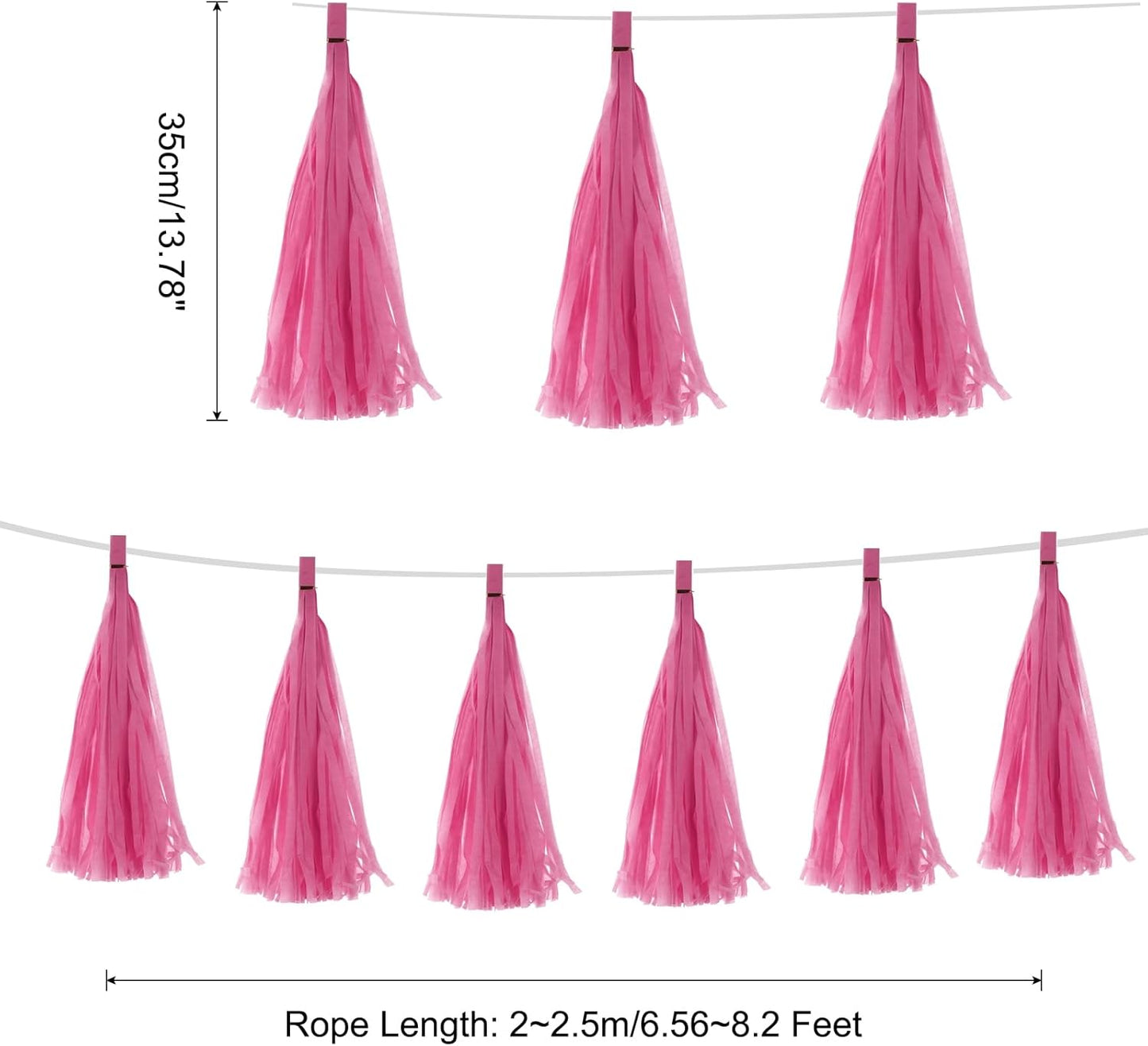 MECCANIXITY 20Pcs Light Blue Tassel Garland Banner with Rope Tissue Paper Tassels Party DIY Kits for Anniversary Wedding Birthday Party