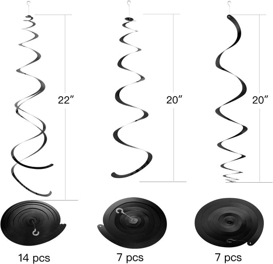 Gold Party Hanging Swirl Decorations Plastic Streamer for Ceiling, Pack of 28