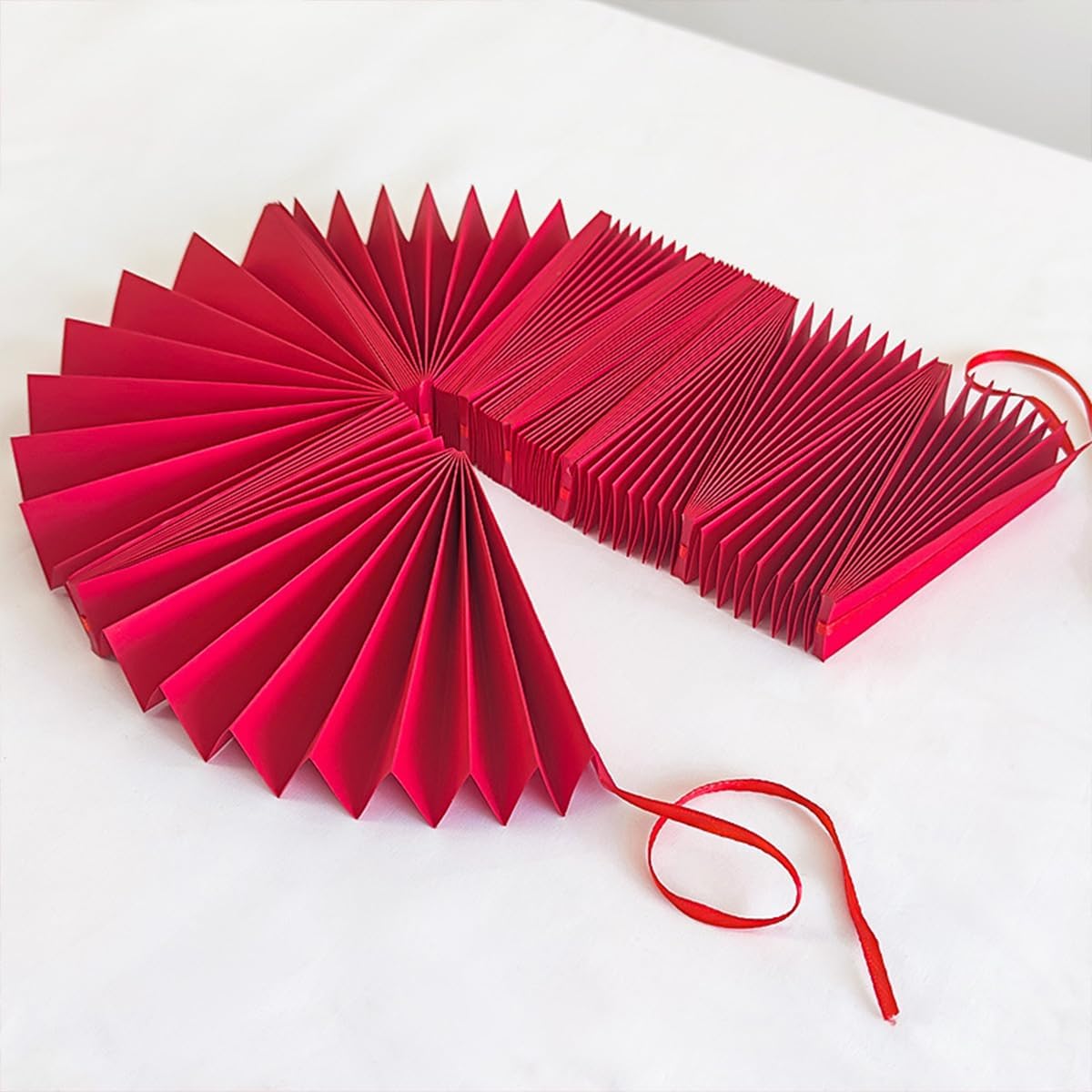 Paper Fan Garland - Paper Fan Garland Party Decorations - Perfect for Birthday Parties, Holiday Decorations, Family Gatherings, Weddings and More (Red)