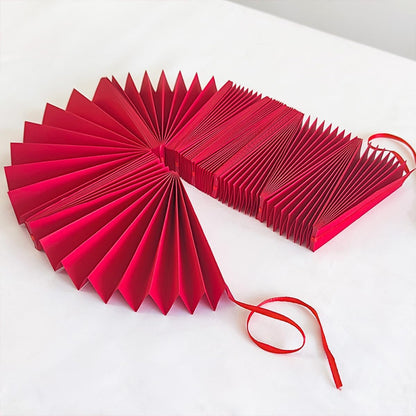 Paper Fan Garland - Paper Fan Garland Party Decorations - Perfect for Birthday Parties, Holiday Decorations, Family Gatherings, Weddings and More (Red)
