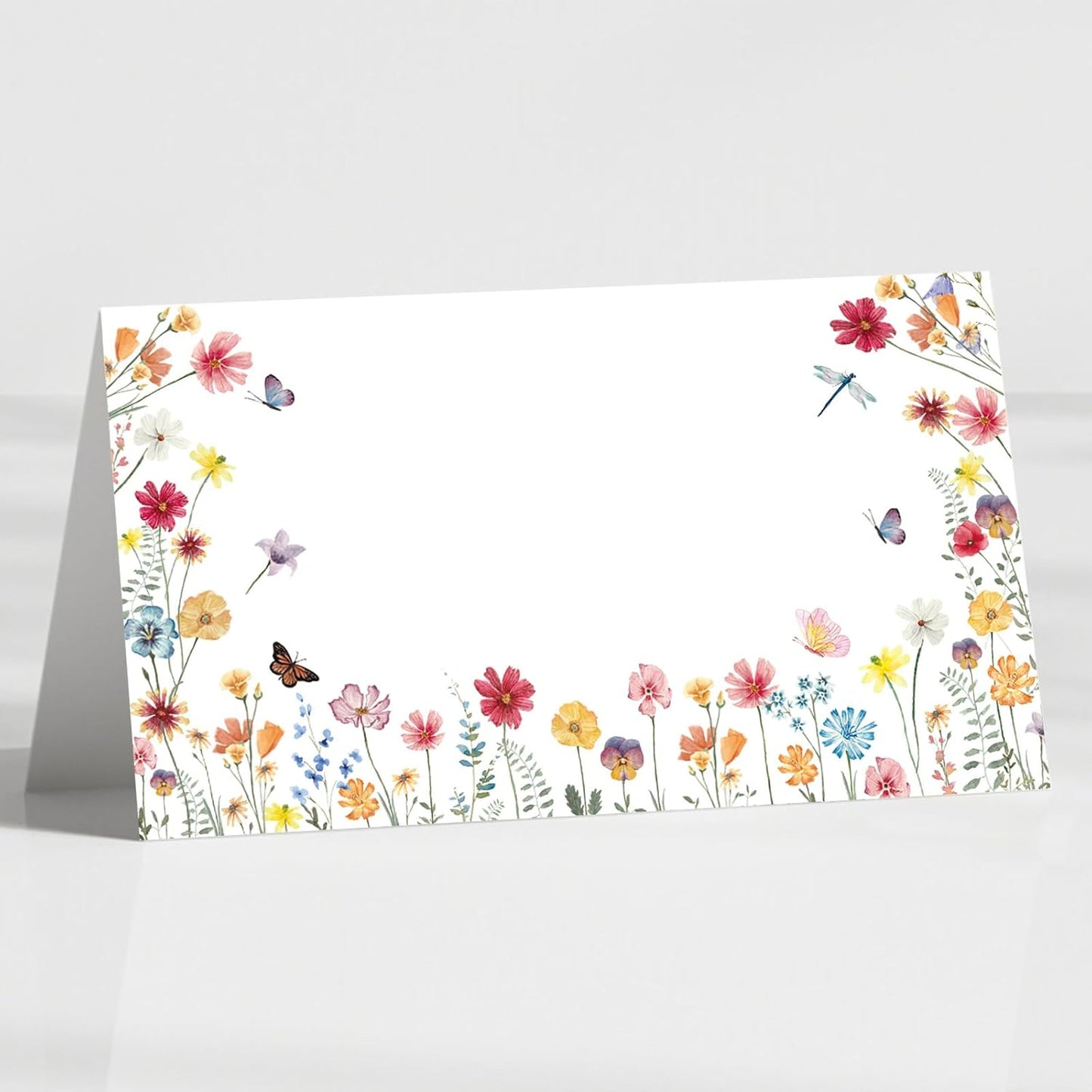 120 Pack Woodland Baby Shower Place Cards, 3.5" x 2" Foldable Table Tent Name Cards, Food Labels for Forest Animals Baby Shower Birthday Party Reception Tables Placement Party Decorations