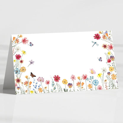 120 Pack Woodland Baby Shower Place Cards, 3.5" x 2" Foldable Table Tent Name Cards, Food Labels for Forest Animals Baby Shower Birthday Party Reception Tables Placement Party Decorations