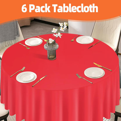 tujol Royal Blue 6 Pack Plastic Table Cloth 54" x 108", Disposable Tablecloths Rectangle Table Cover, Plastic Tablecloths for Parties