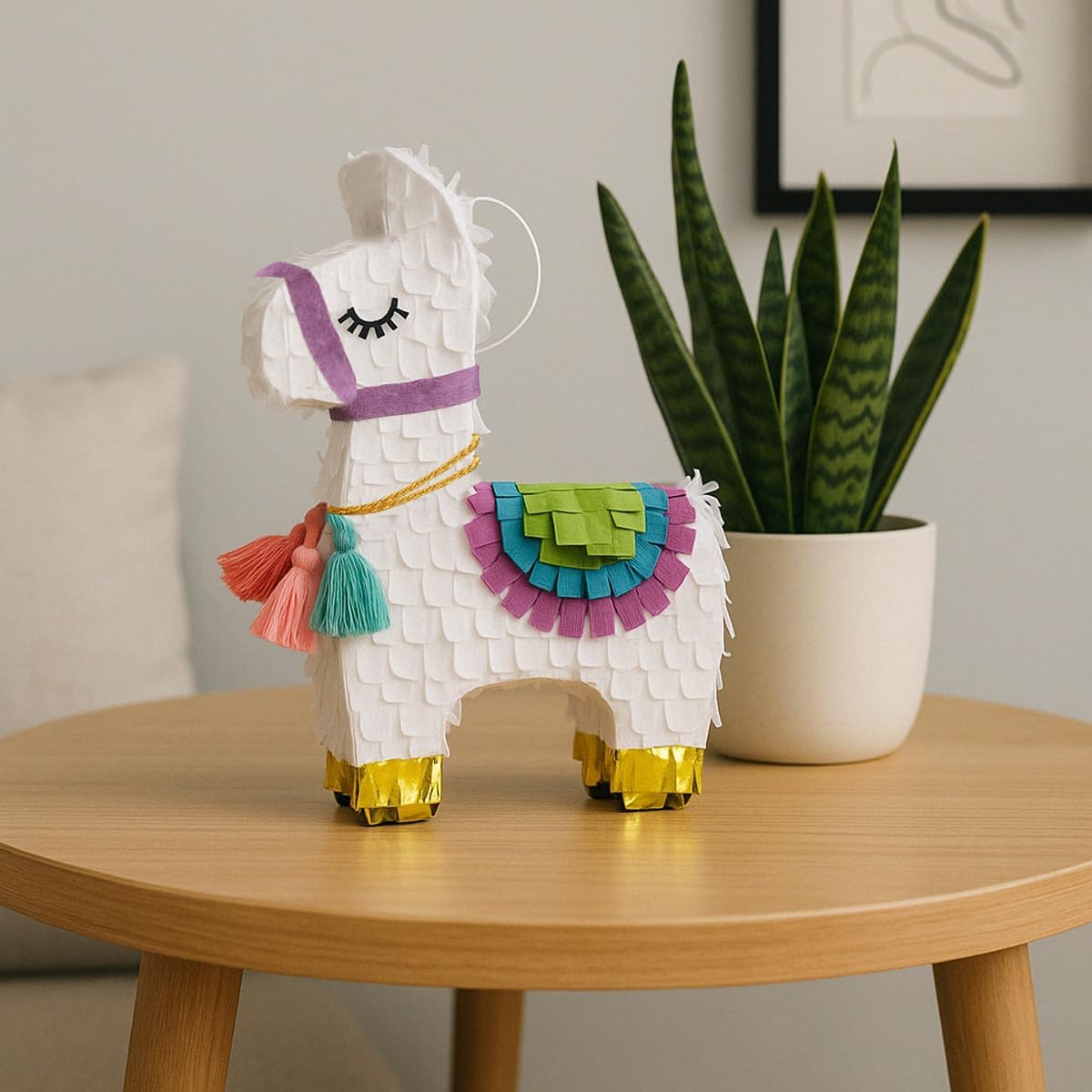 GIFTEXPRESS 6pk 8"x6" Benito the Mini Llama Pinatas – Small Birthday Party Favors, Cinco de Mayo, Fiesta, Gender Reveal, Taco Tuesday, Table Centerpieces, Classroom Decor, Mexican Fiesta Celebration