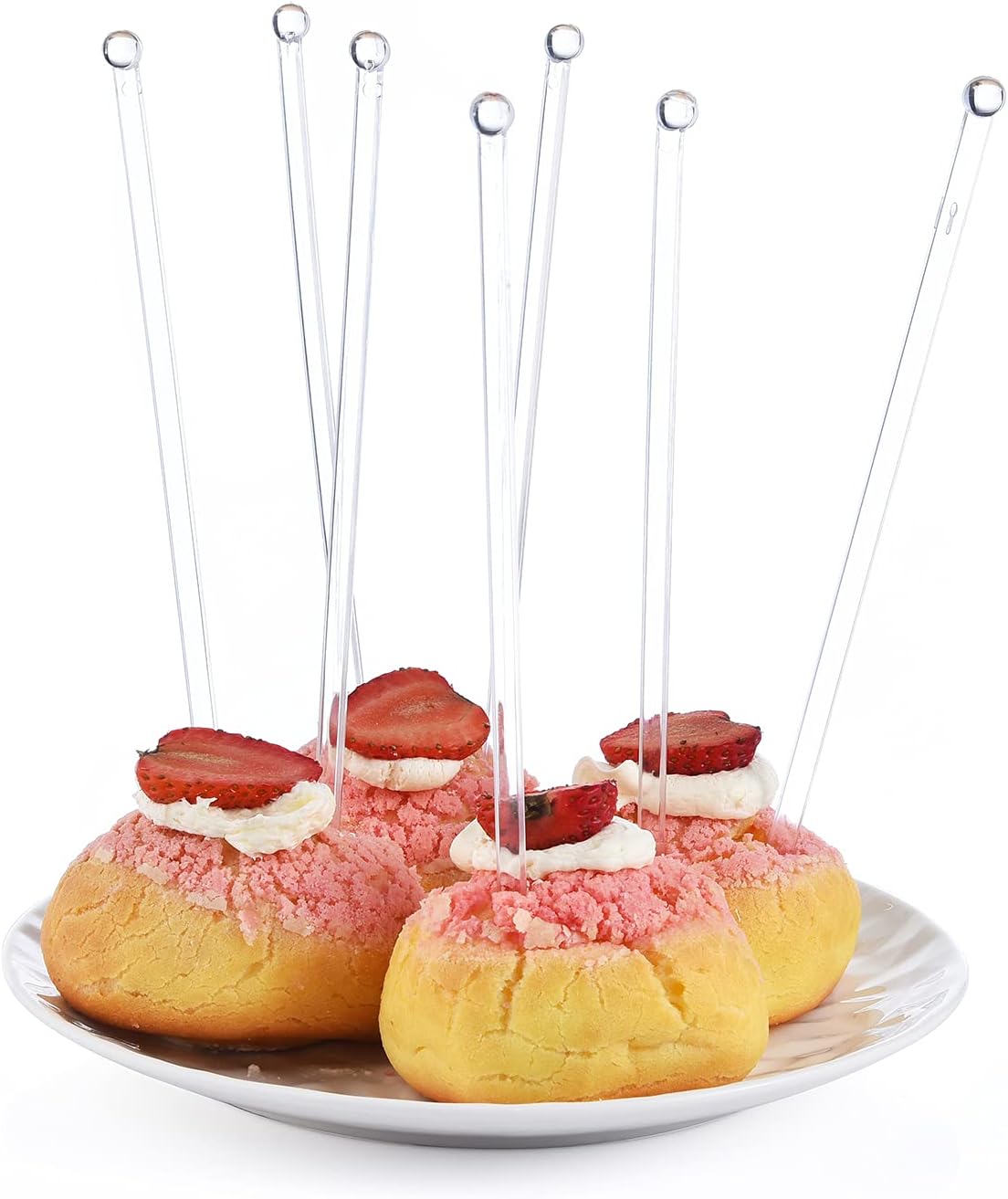 ALINK 50 Counts Gold Glitter Plastic Swizzle Sticks, Crystal Cake Pops, Cocktail Coffee Drink Stirrers, 7.24 Inch